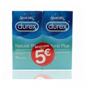 Durex duplo natural plus preservativos 12 preservativos 2 cajas