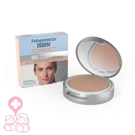 Fotoprotector isdin compact spf-50+ maquillaje oil-free arena 10 g