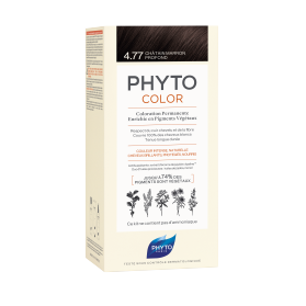 Phyto color 4.77 castaño marrón intenso tinte para cabello con extractos vegetales