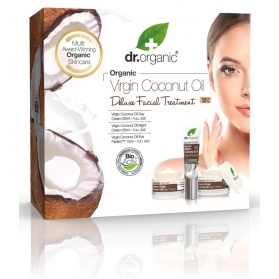 Dr organic cofre virgin coconut oil crema de día 50 ml + crema de noche 50 ml + contorno 15 ml
