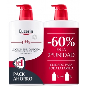 Eucerin family pack duplo loción enriquecida hidratante corporal 2x1000ml