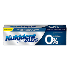Kukident Pro Plus 0% crema adhesiva premium 40 gr sin Zinc