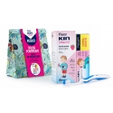 Fluor Kin Infantil Kit limpieza colutorio 500 ml + pasta 100 ml + cepillo + bolsa