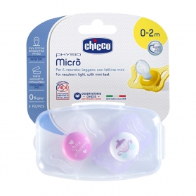 Chicco physio micro chupete silicona rosa 0-2 m 2 uds