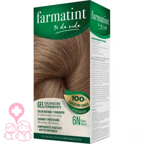 Farmatint 6n rubio oscuro tinte para cabello 150 ml