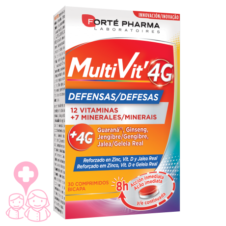 Forté pharma multivit 4g defensas 30 comprimidos bicapa