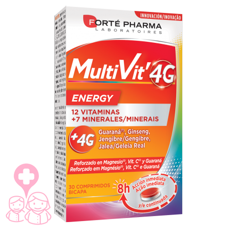 Forté pharma multivit 4g energy 30 comprimidos bicapa