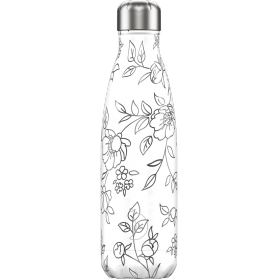 Chilly´s bottle line art flowers botella termo de acero inoxidable 500 ml