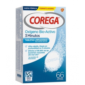 Corega Oxígeno Bio-Activo 46+20 tabletas limpiadoras GRATIS